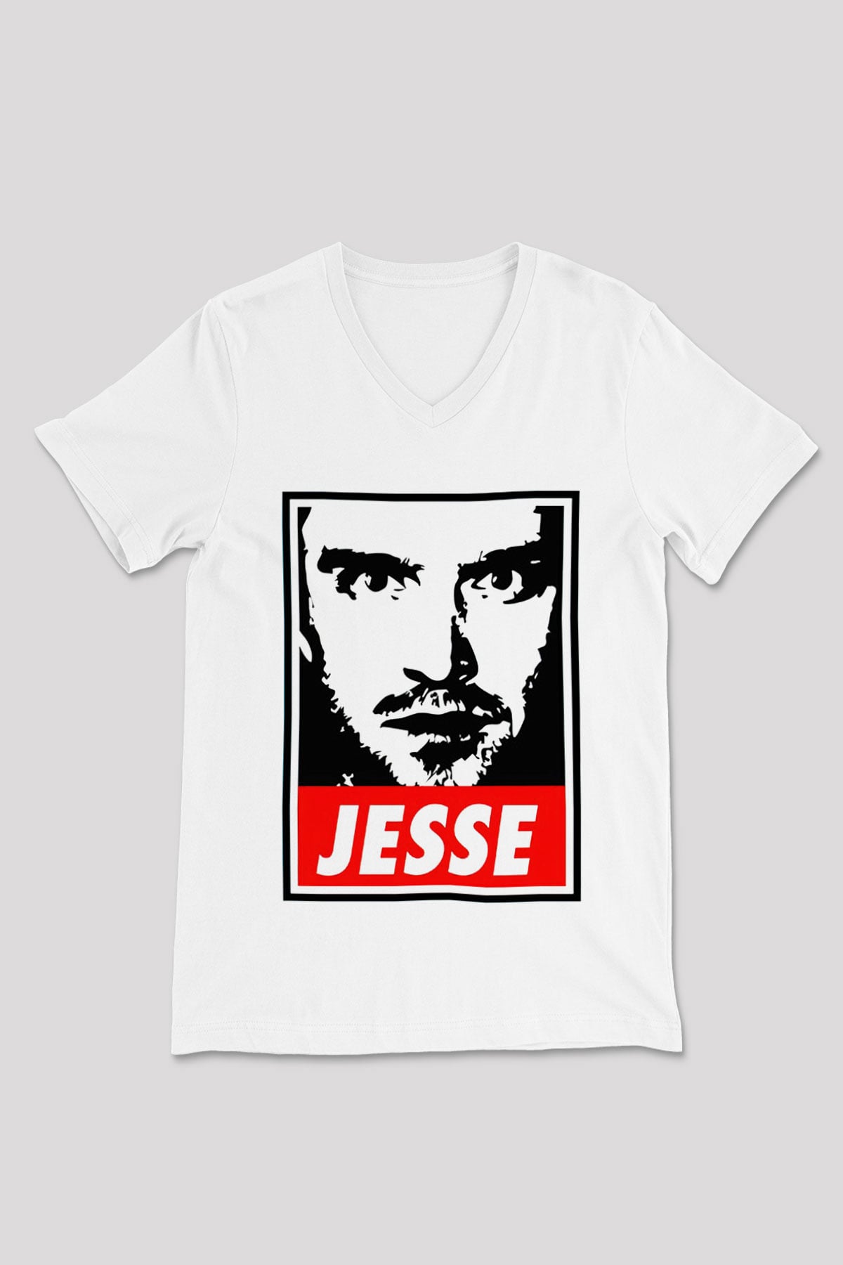 Breaking Bad Heisenberg Beyaz Unisex V Yaka Tişört T-Shirt