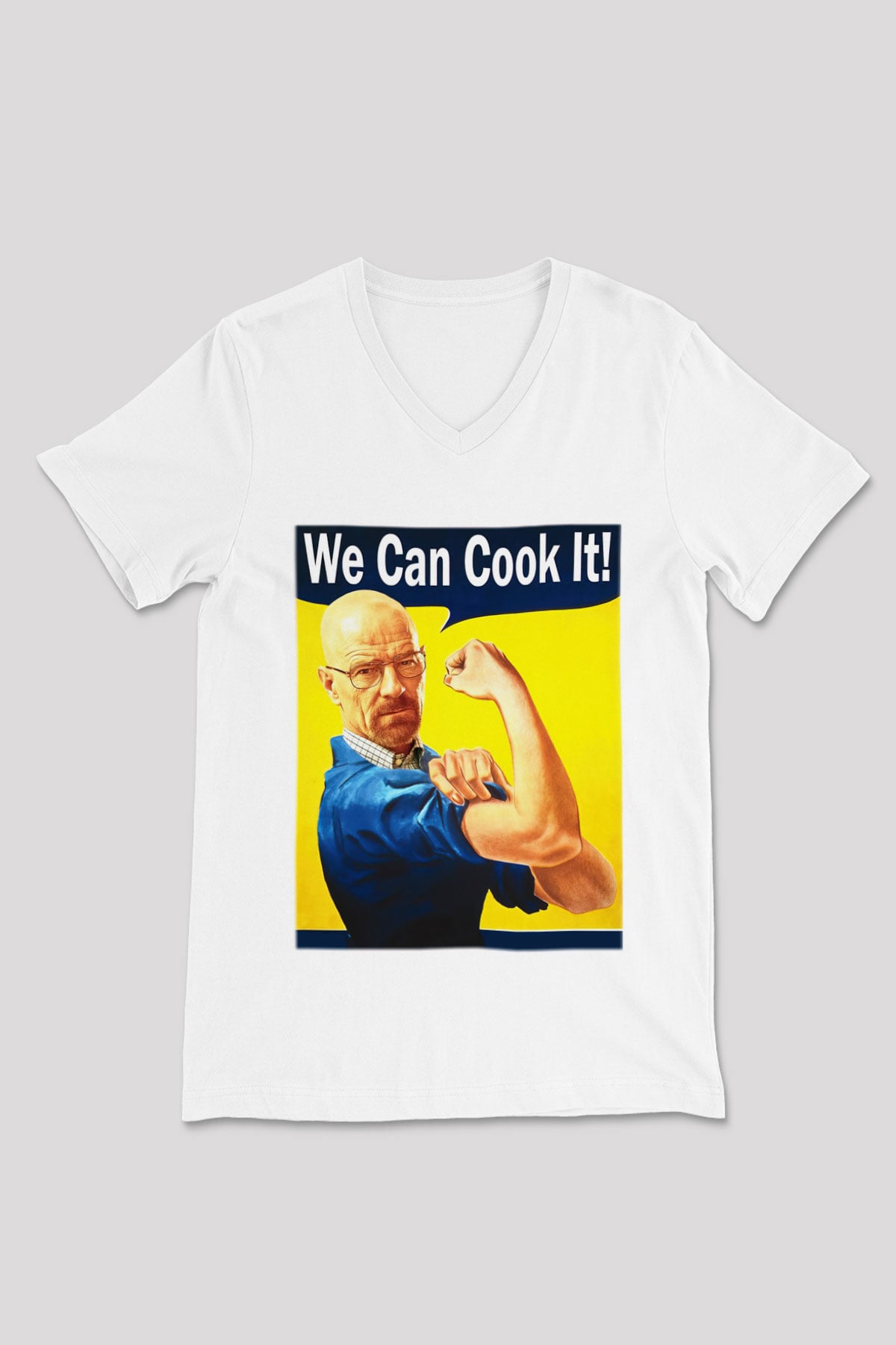 Breaking Bad Heisenberg Cook Beyaz Unisex V Yaka Tişört T-Shirt