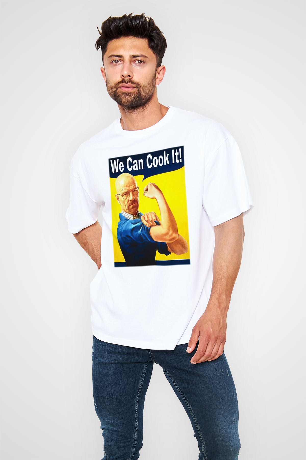 Breaking Bad Heisenberg Cook Beyaz Unisex Oversize Tişört T-Shirt