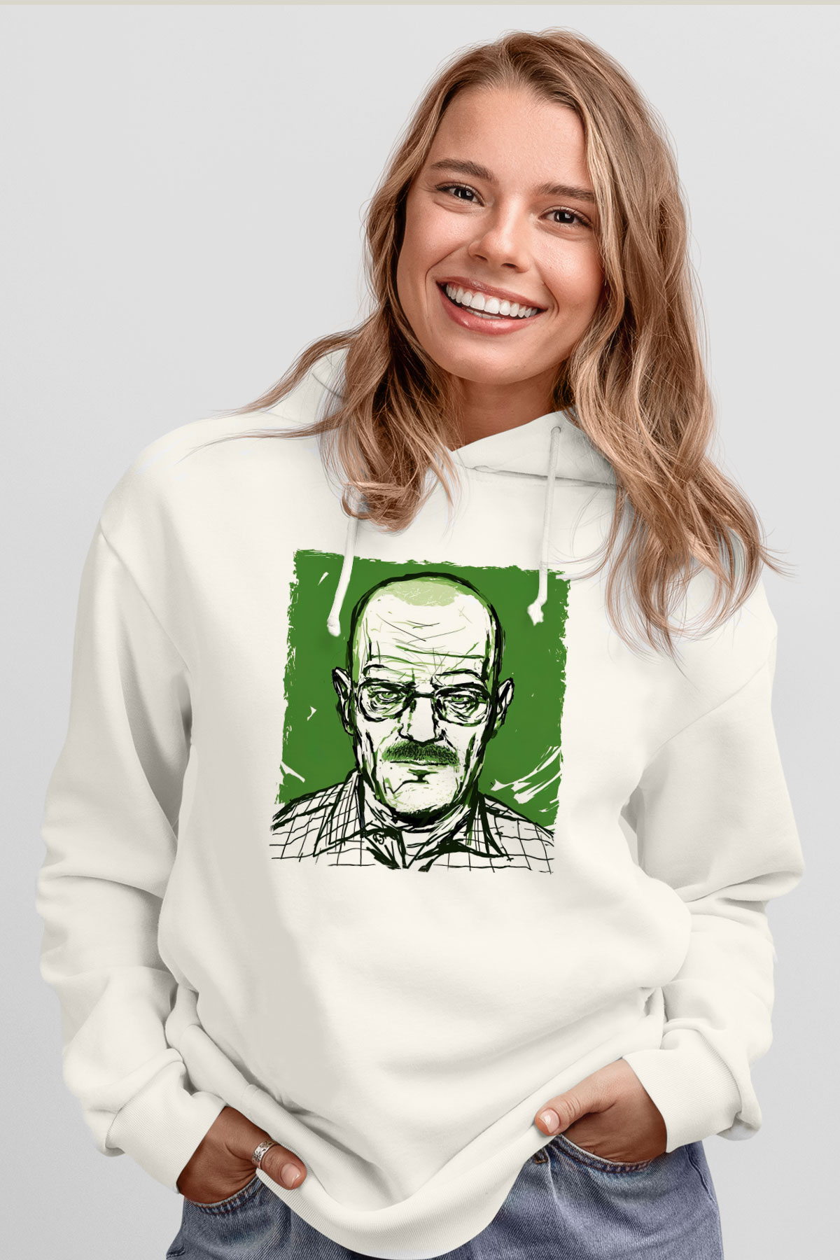Breaking Bad Heisenberg Hail To The King Beyaz Unisex Hoodie