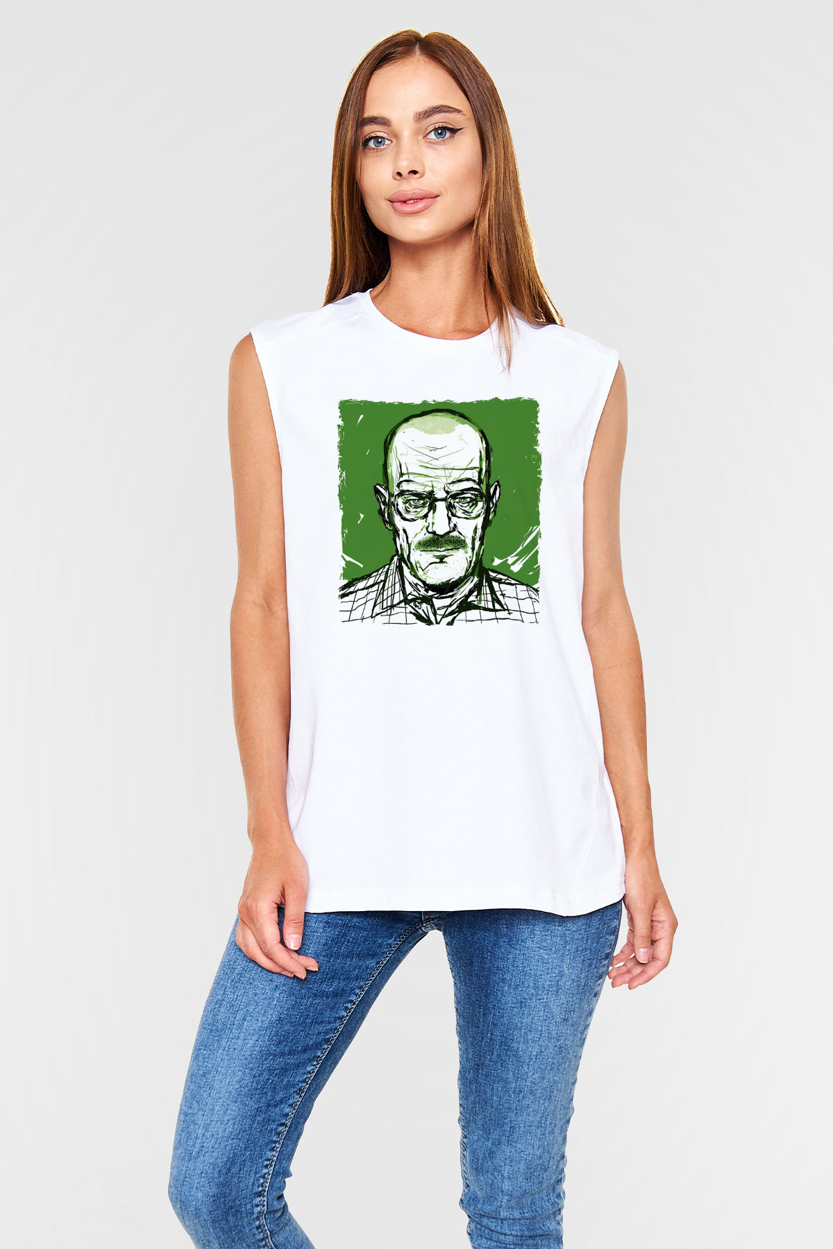 Breaking Bad Heisenberg Hail To The King Beyaz Unisex Kolsuz Tişört