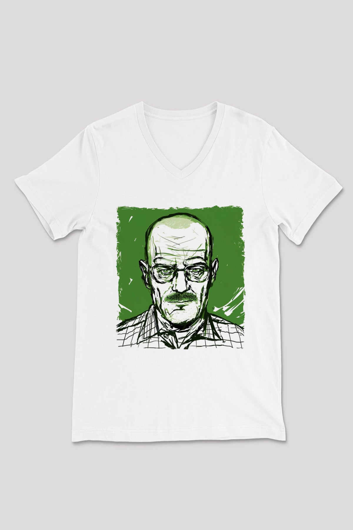 Breaking Bad Heisenberg Hail To The King Beyaz Unisex V Yaka Tişört