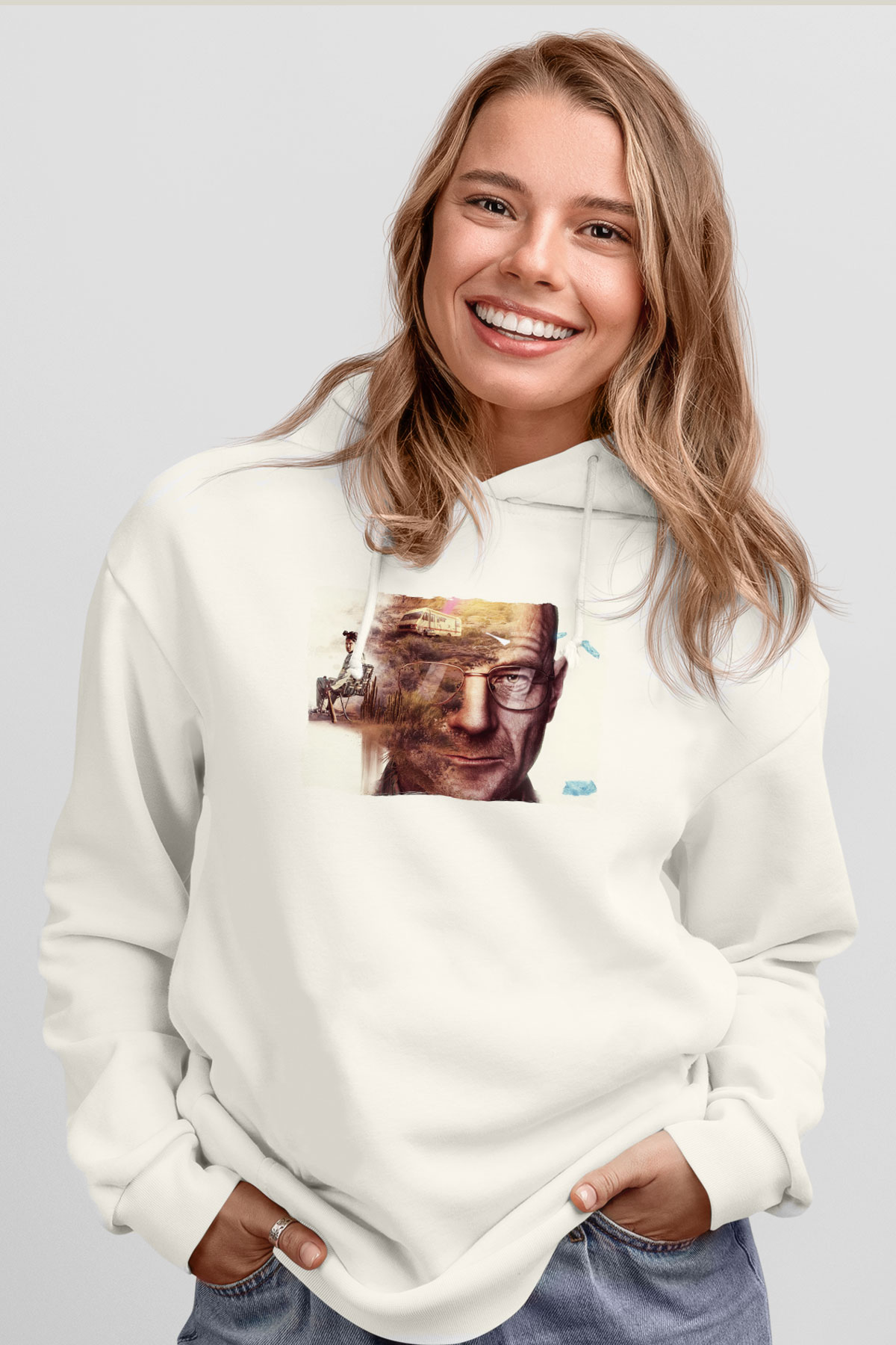 Breaking Bad Heisenberg Heisenberg Beyaz Unisex Hoodie