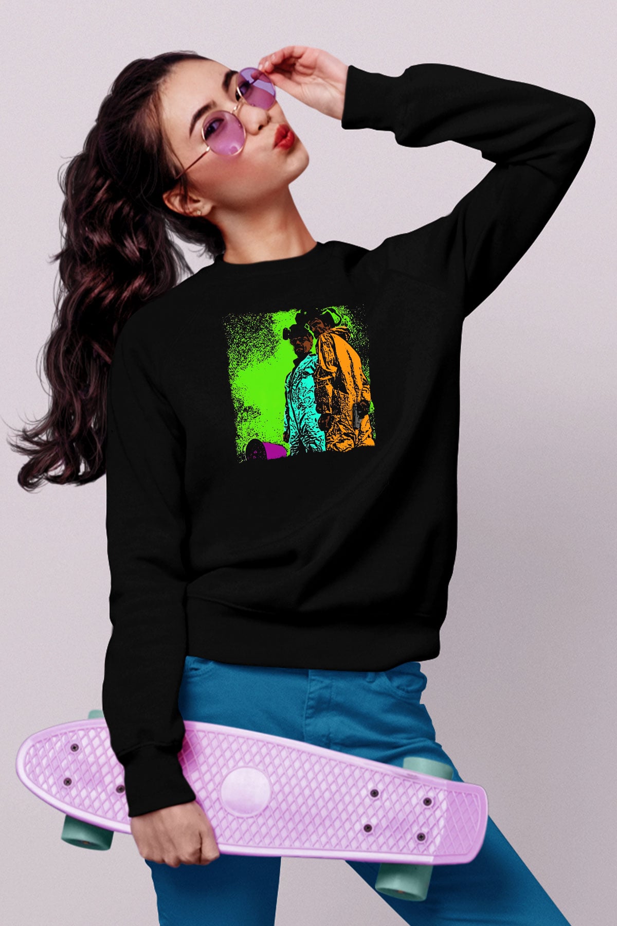 Breaking Bad Heisenberg Mr. White Siyah Unisex Sweatshirt