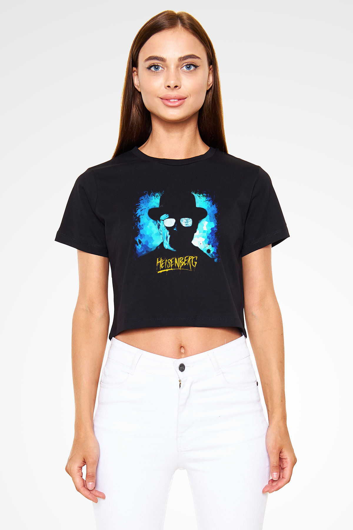 Breaking Bad Heisenberg Siyah Crop Top Tişört