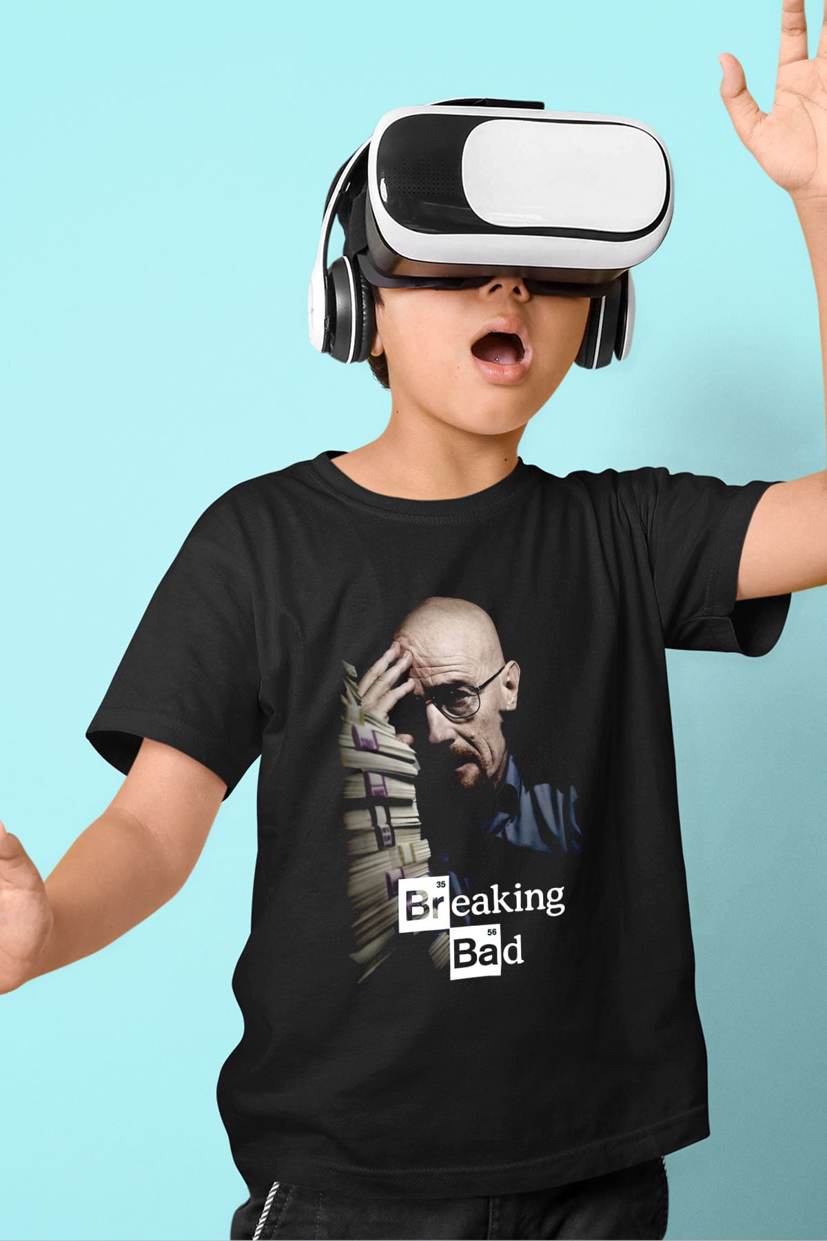 Breaking Bad Heisenberg Siyah Unisex Çocuk Tişört
