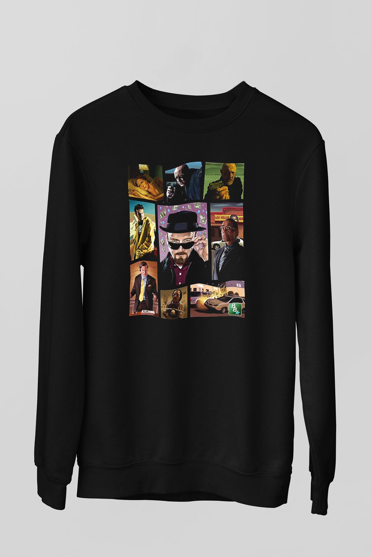 Breaking Bad Heisenberg Siyah Unisex Sweatshirt