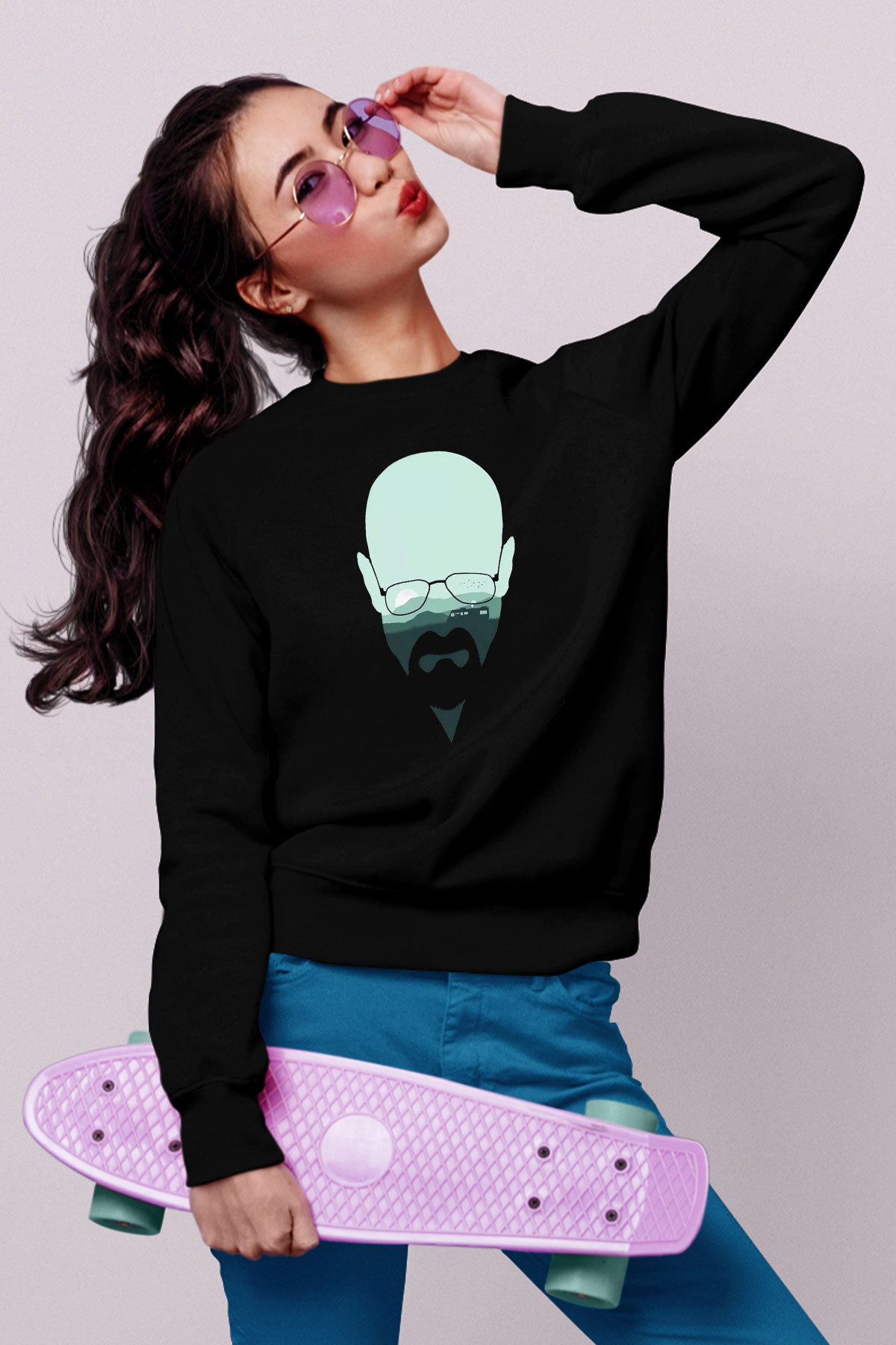 Breaking Bad Heisenberg Siyah Unisex Sweatshirt
