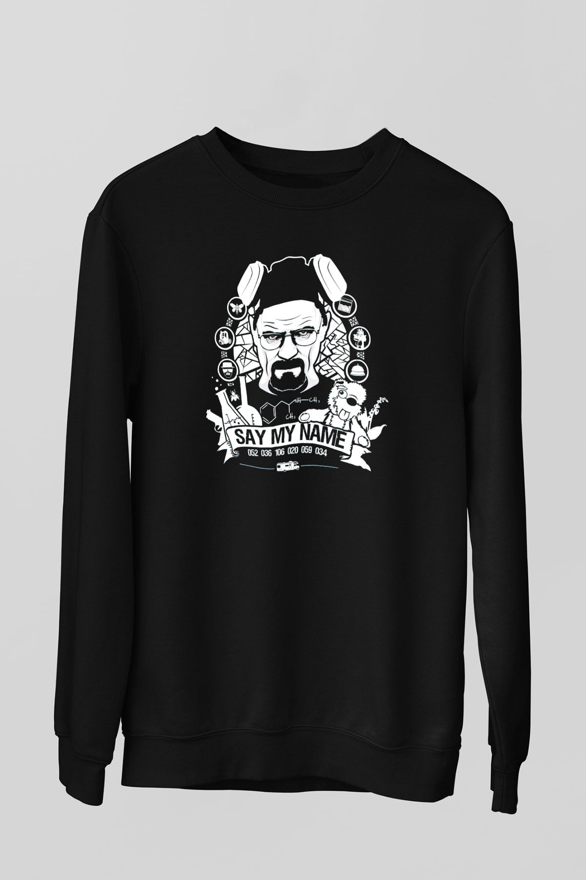 Breaking Bad Heisenberg Siyah Unisex Sweatshirt