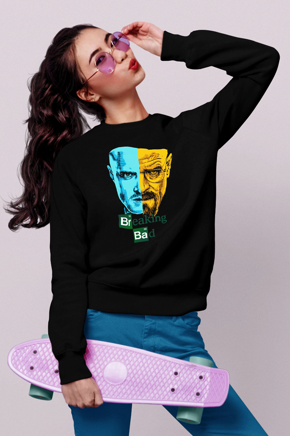 Breaking Bad Heisenberg Siyah Unisex Sweatshirt