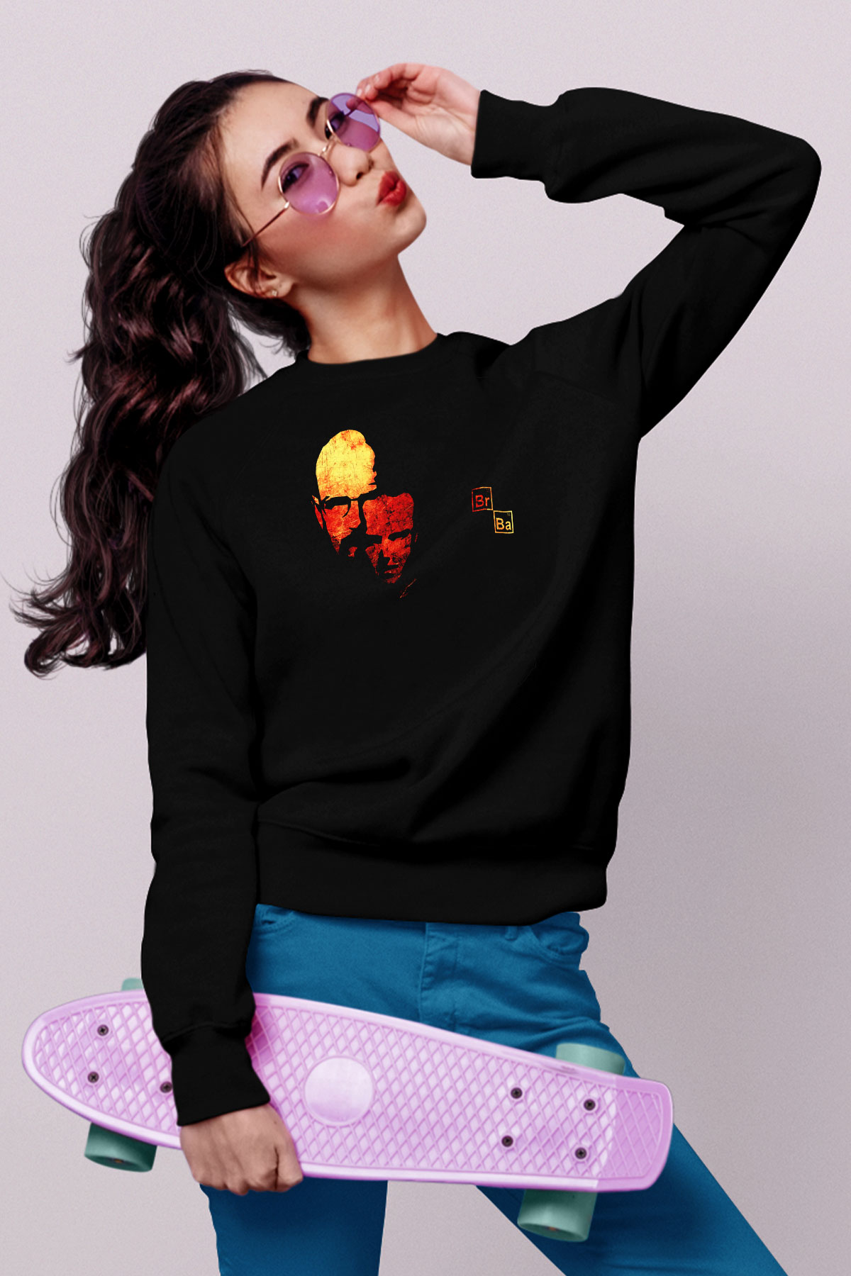 Breaking Bad Heisenberg Siyah Unisex Sweatshirt