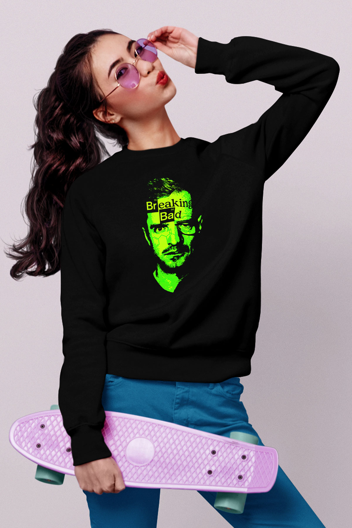 Breaking Bad Heisenberg Siyah Unisex Sweatshirt