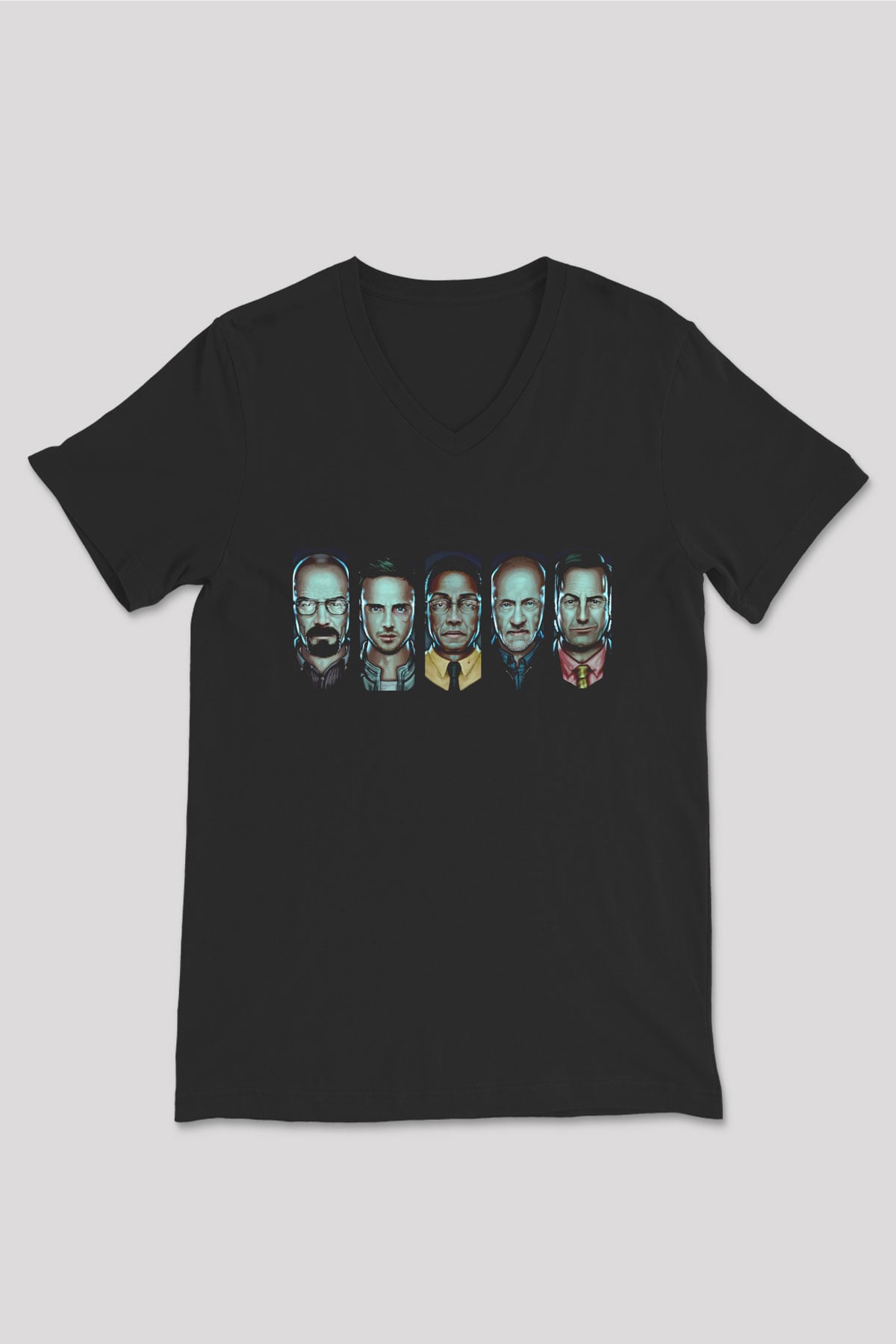 Breaking Bad Heisenberg Siyah Unisex V Yaka Tişört