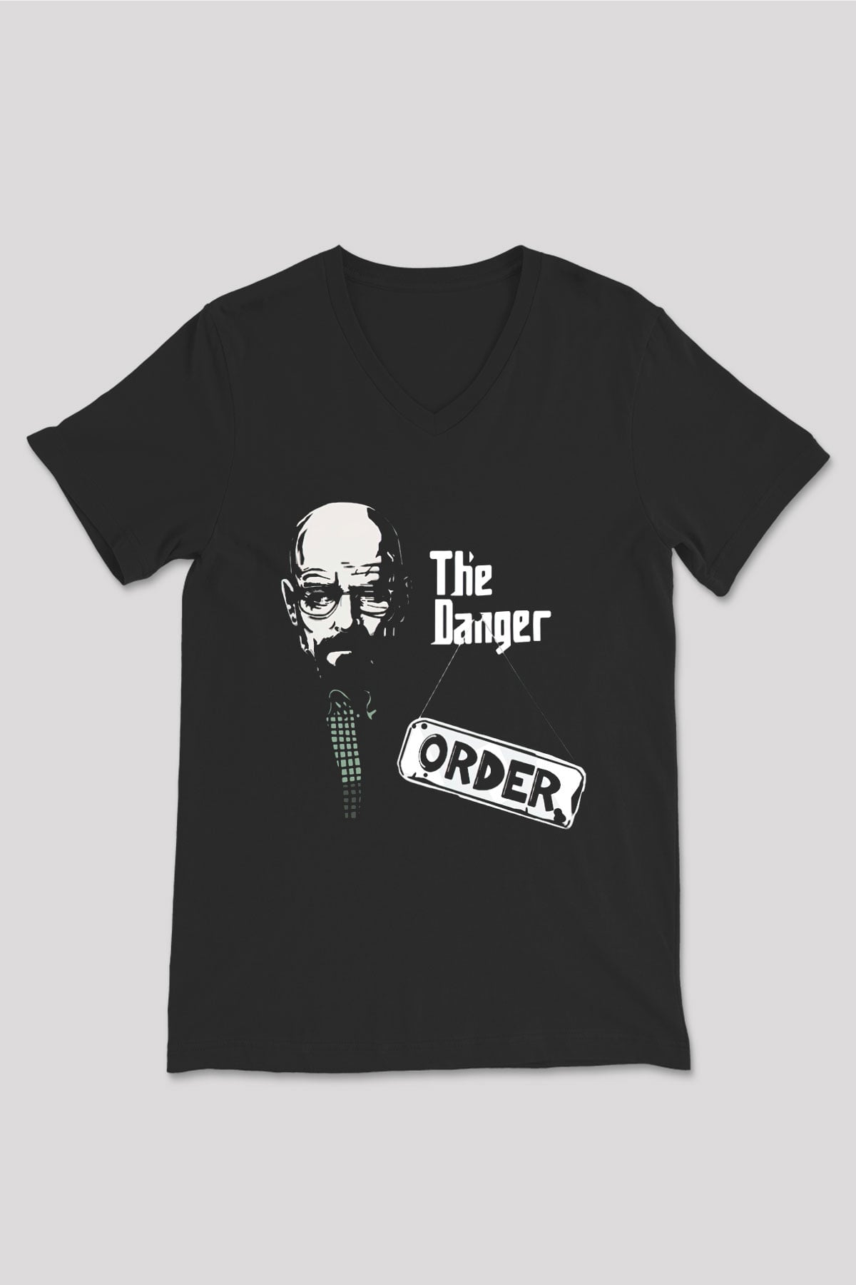 Breaking Bad Heisenberg Siyah Unisex V Yaka Tişört T-Shirt