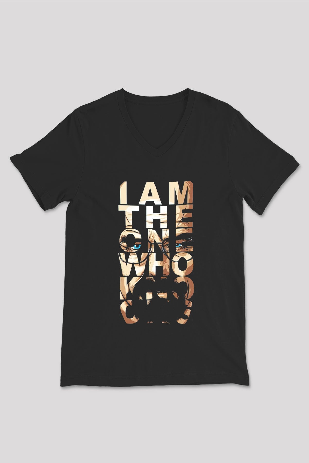 Breaking Bad Heisenberg Siyah Unisex V Yaka Tişört T-Shirt