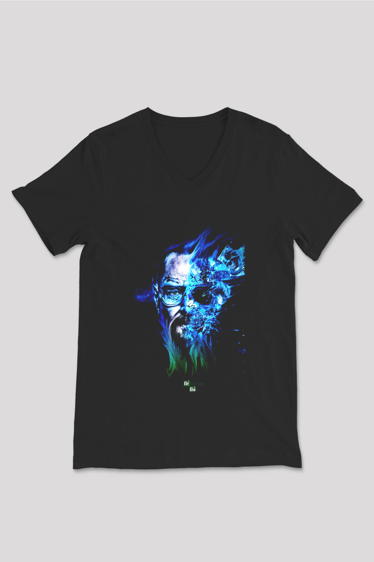 Breaking Bad Heisenberg Siyah Unisex V Yaka Tişört T-Shirt