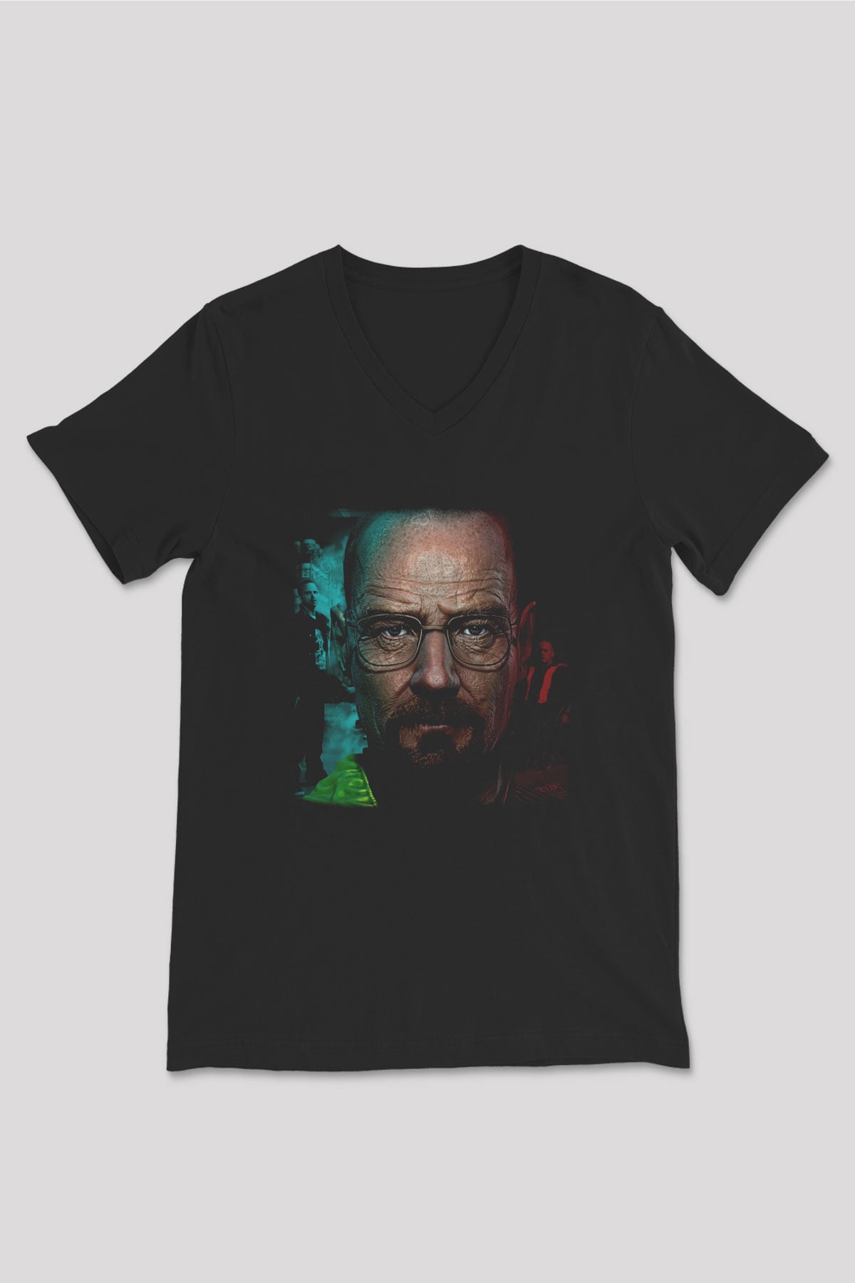 Breaking Bad Heisenberg Siyah Unisex V Yaka Tişört