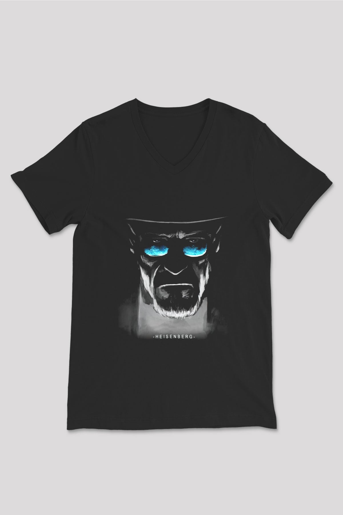Breaking Bad Heisenberg Siyah Unisex V Yaka Tişört T-Shirt