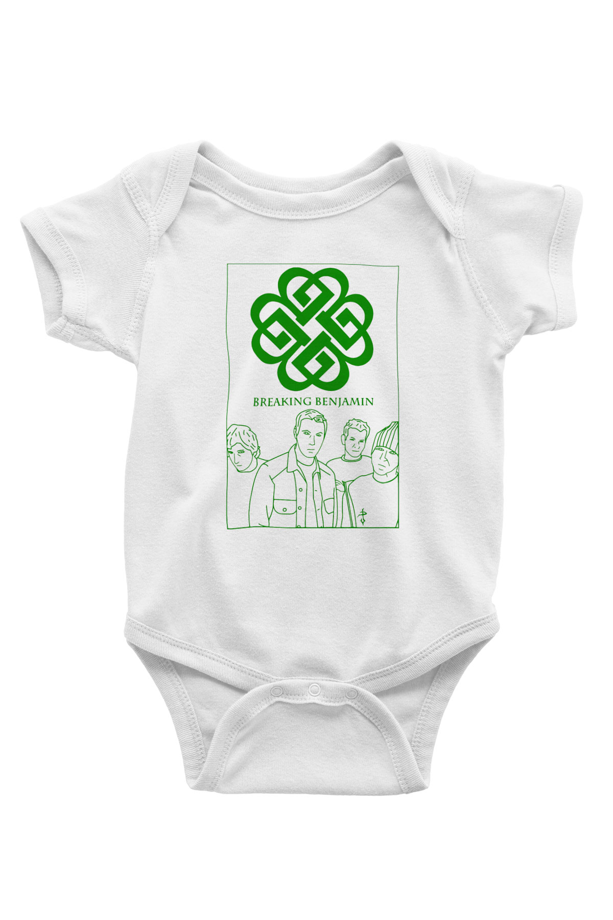 Breaking Benjamin Baskılı Beyaz Unisex Bebek Body - Zıbın