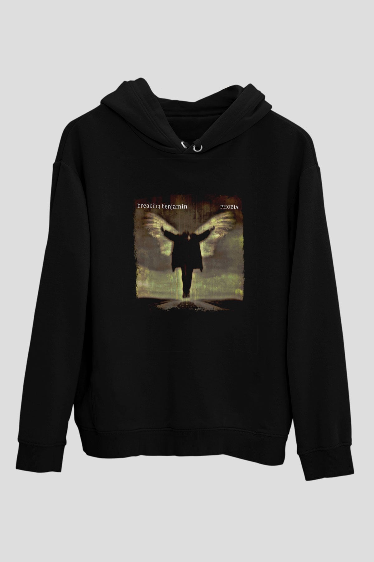 Breaking Benjamin Baskılı Unisex Siyah Hoodie