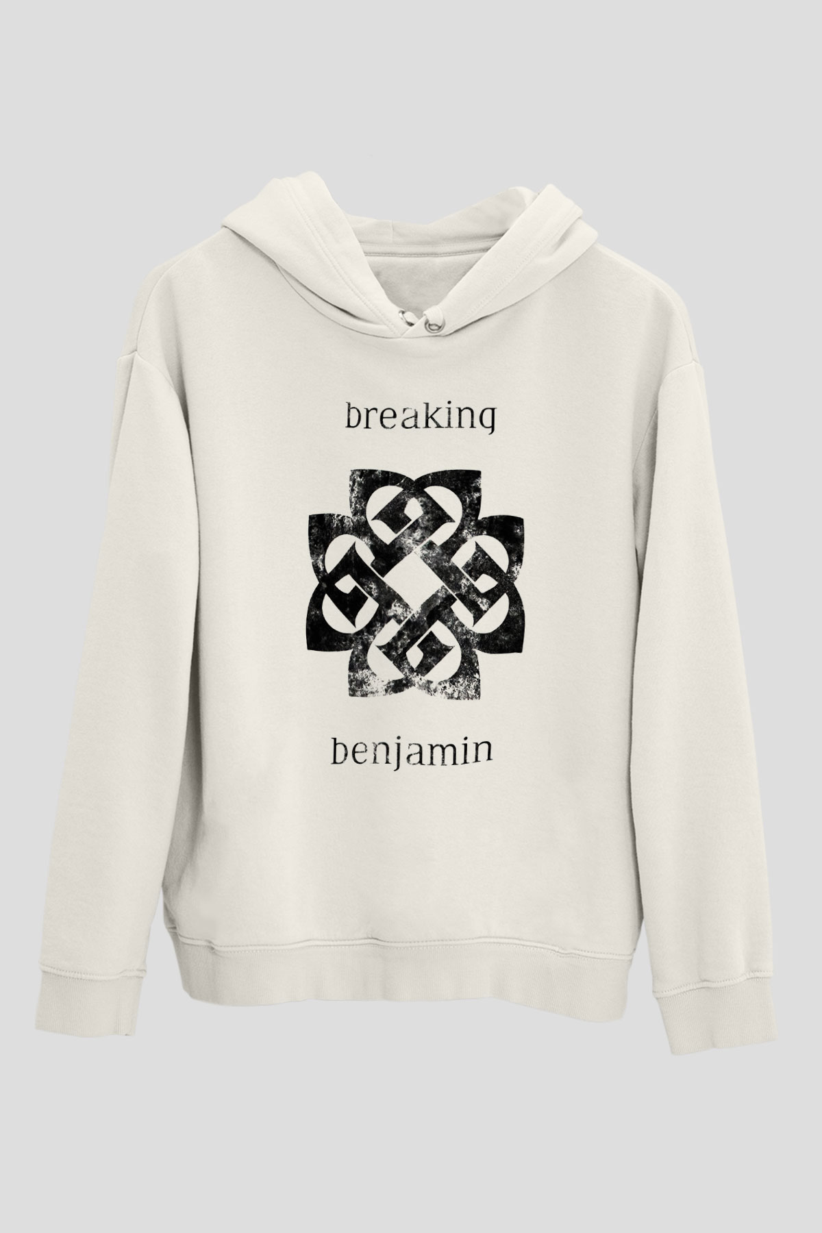 Breaking Benjamin Beyaz Unisex Kapşonlu Sweatshirt