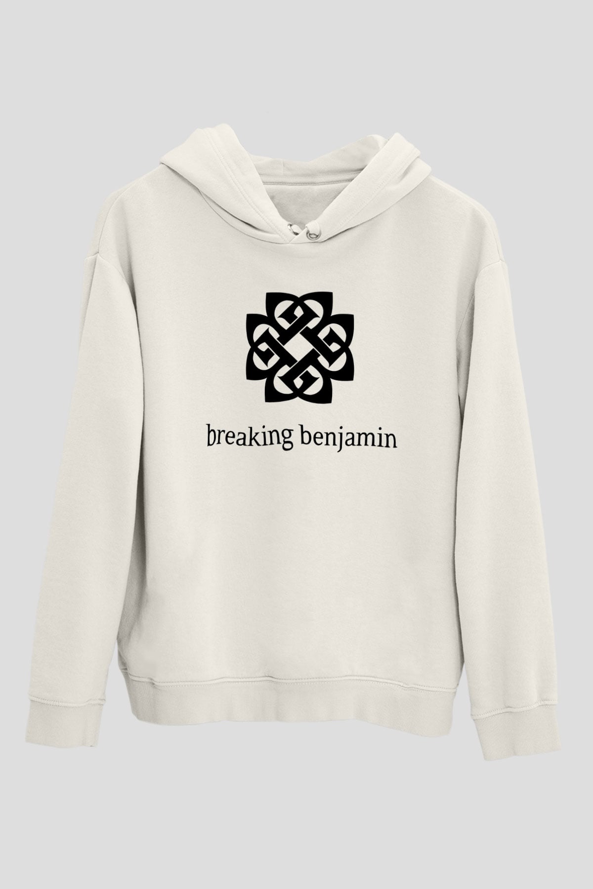 Breaking Benjamin Beyaz Unisex Kapşonlu Sweatshirt