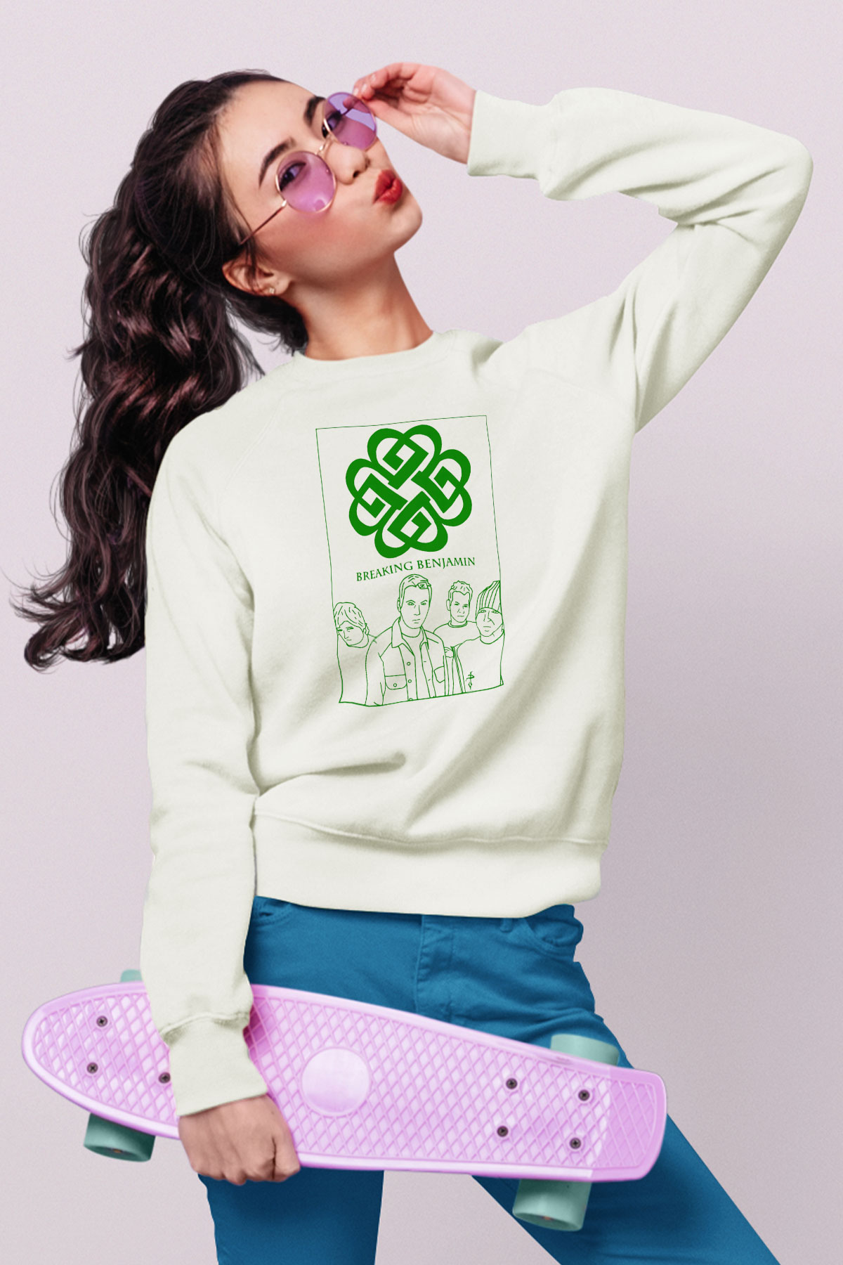 Breaking Benjamin Beyaz Unisex Sweatshirt