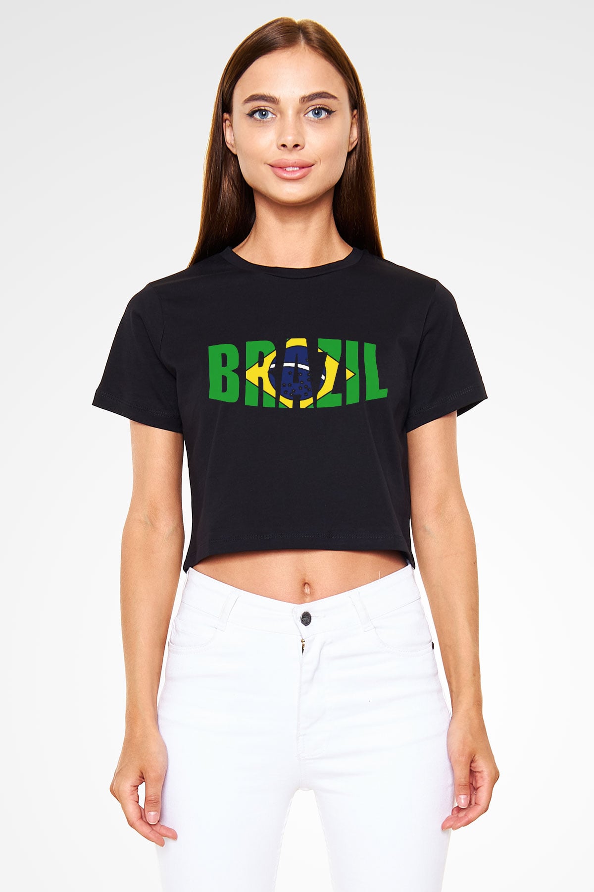 Brezilya Siyah Crop Top Tişört