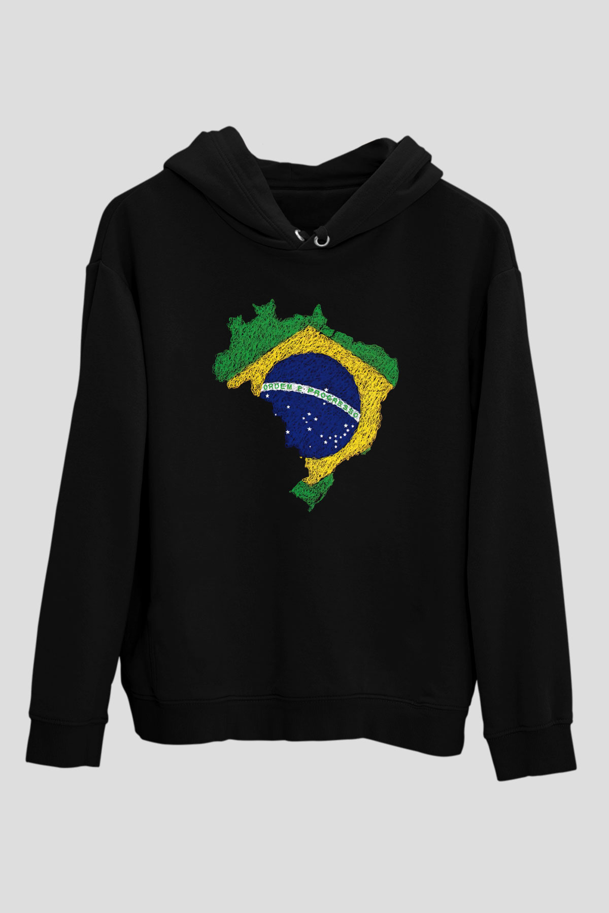 Brezilya Siyah Unisex Hoodie