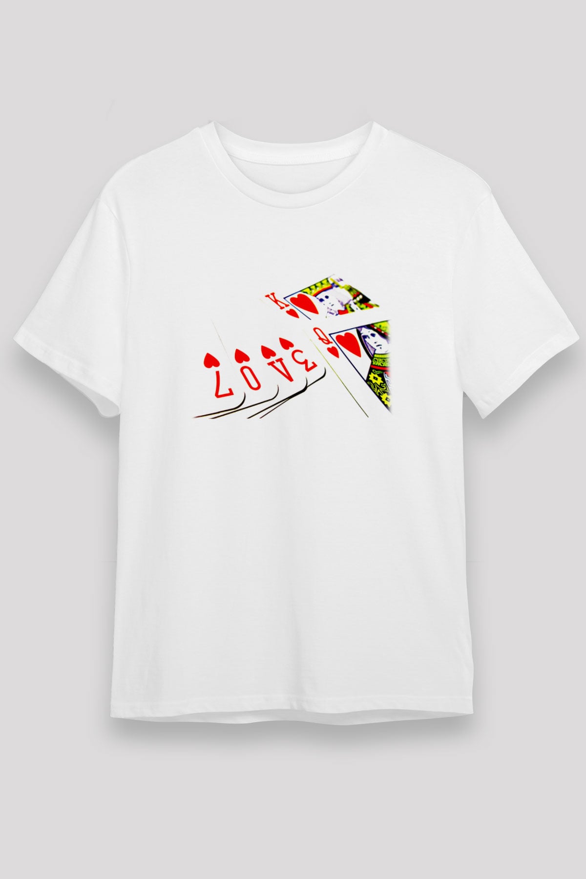 Briç Baskılı Unisex Beyaz Tişört - Tshirt