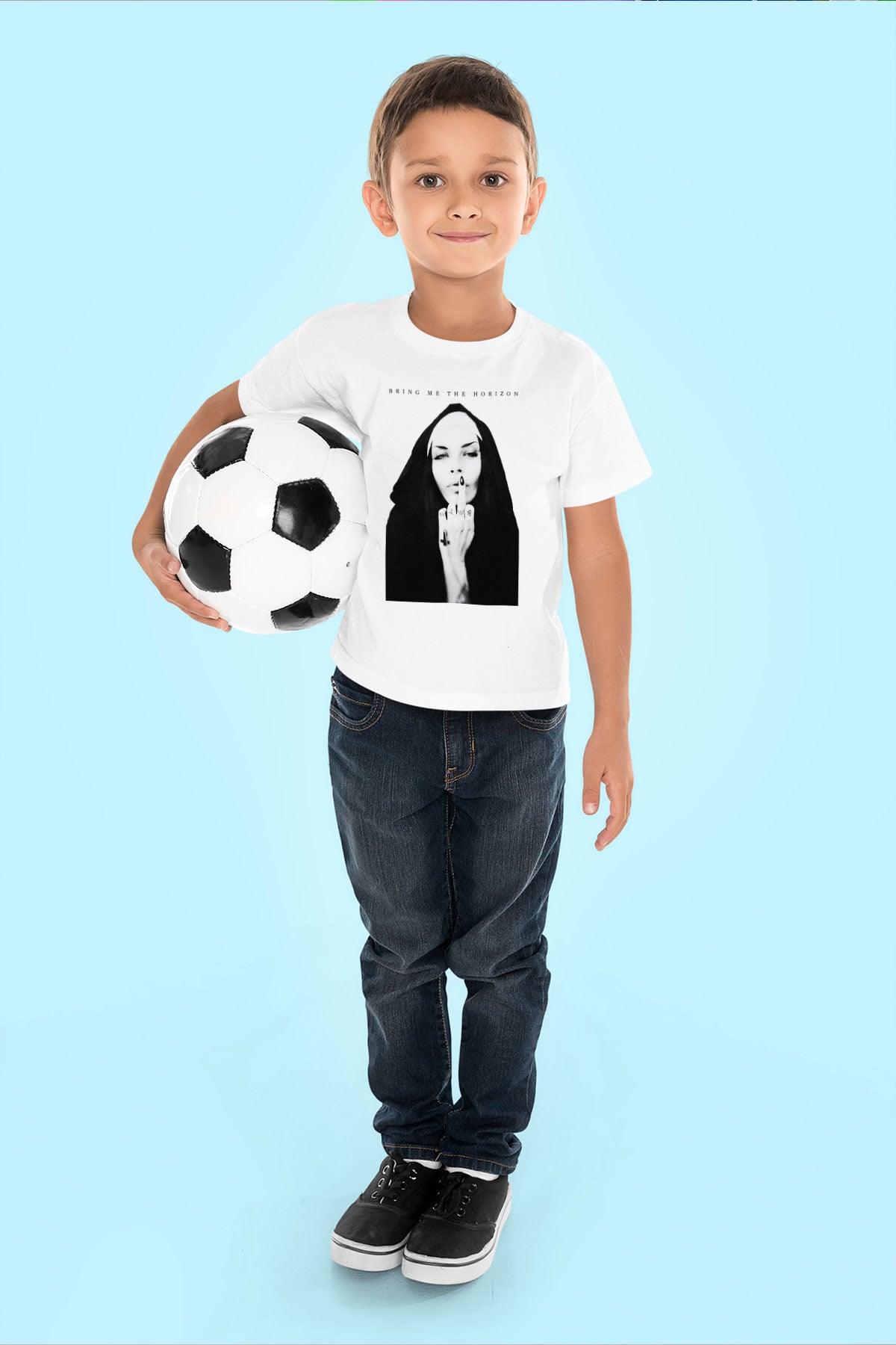 Bring Me the Horizon Baskılı Beyaz Unisex Çocuk Tişört