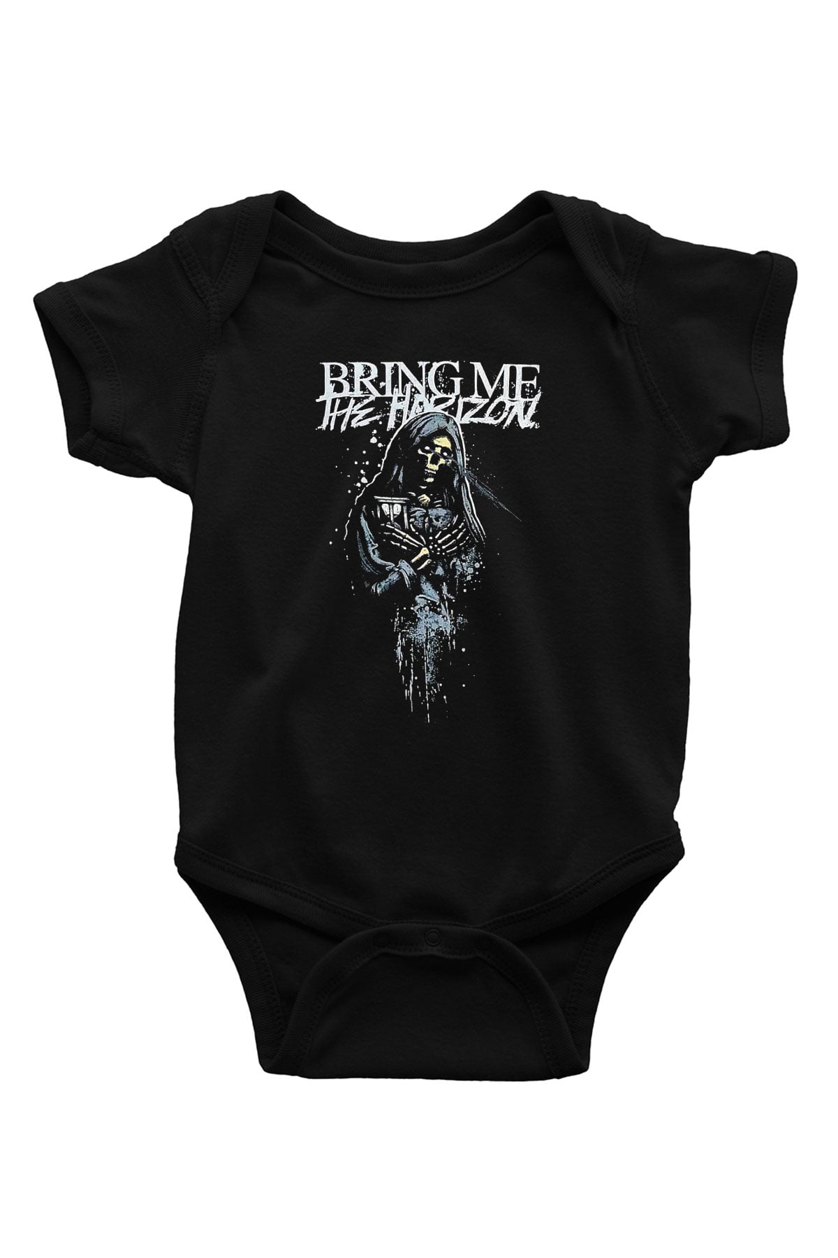 Bring Me the Horizon Baskılı Siyah Bebek Body - Zıbın