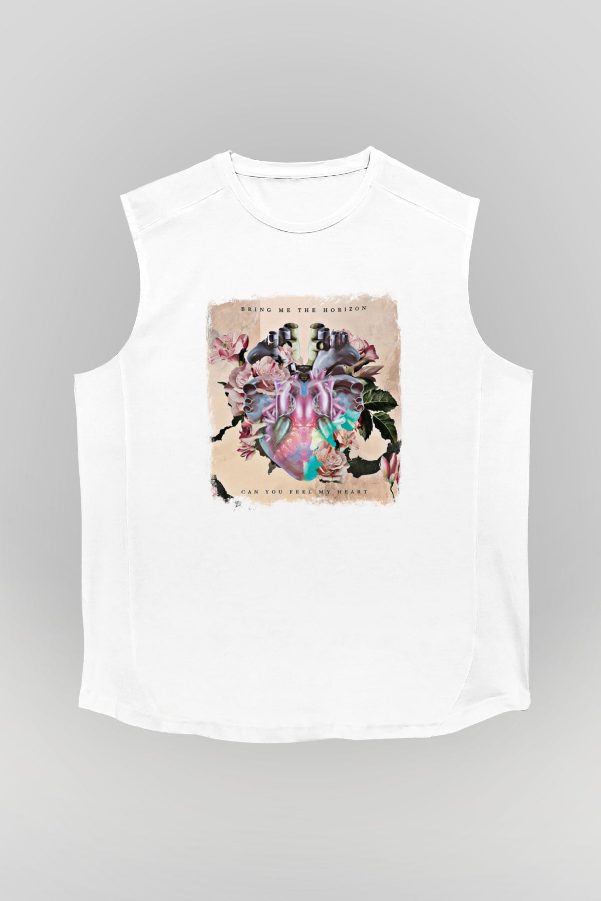 Bring Me the Horizon Baskılı Unisex Beyaz Kolsuz Tişört