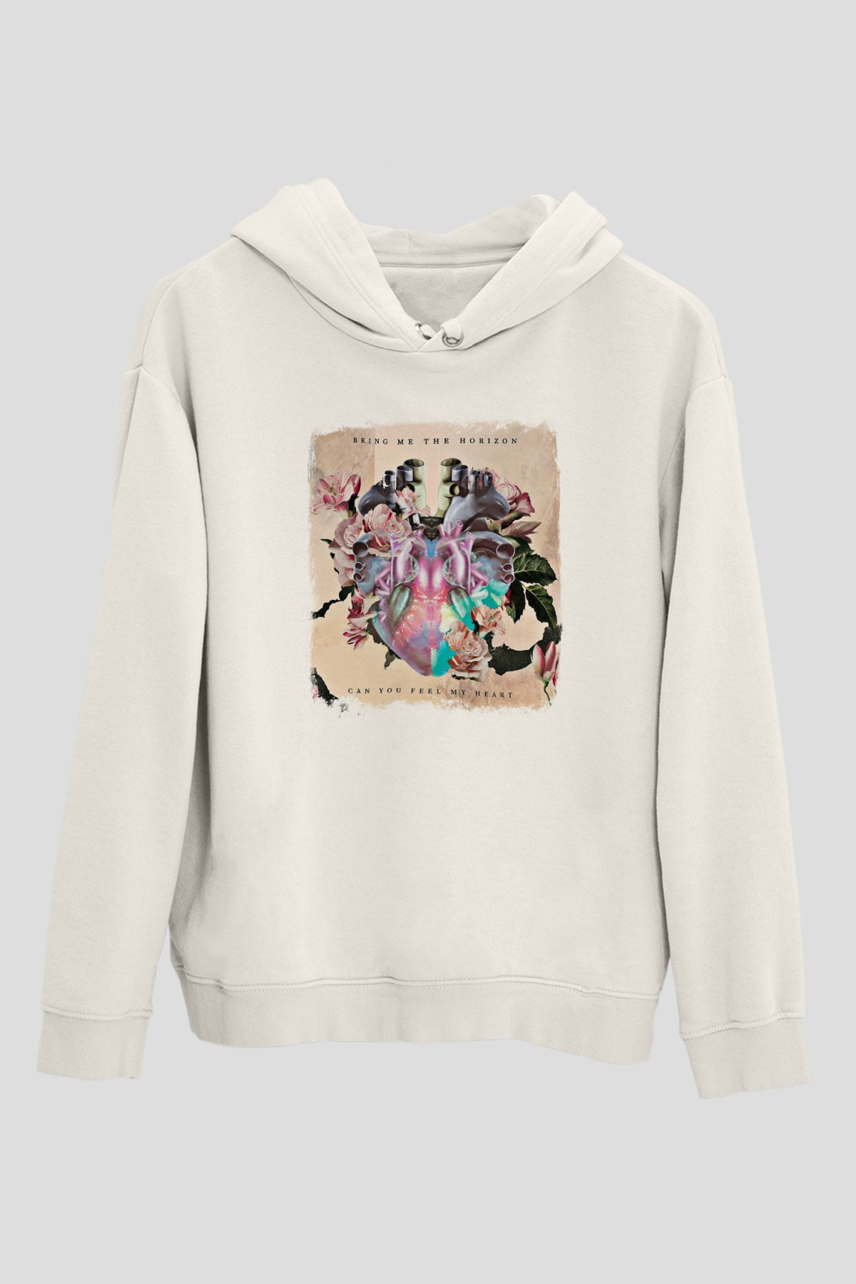 Bring Me the Horizon Baskılı Unisex Beyaz Hoodie