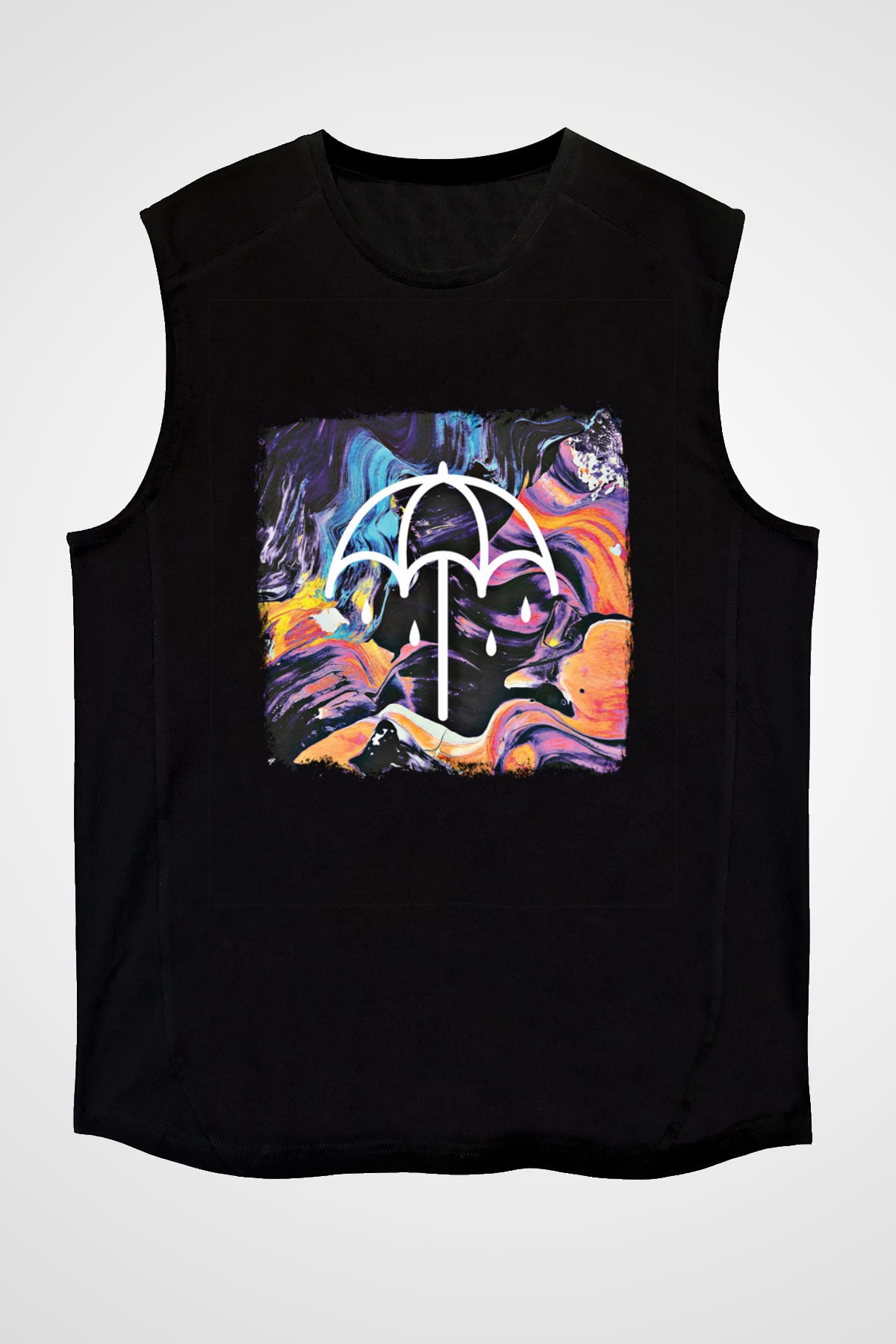 Bring Me the Horizon Baskılı Unisex Siyah Kolsuz Tişört