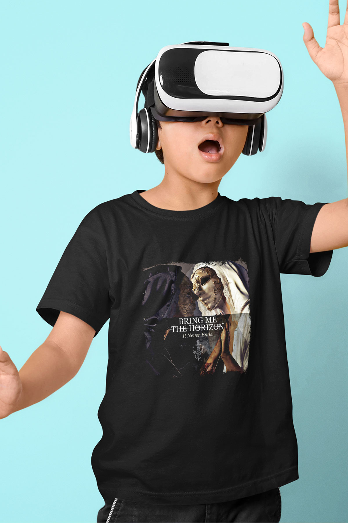 Bring Me the Horizon Baskılı Unisex Siyah Çocuk Tişört