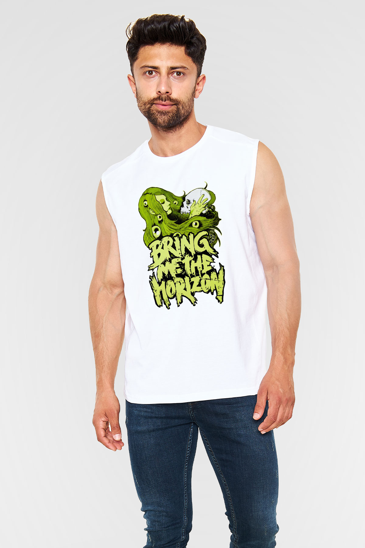 Bring Me the Horizon Beyaz Unisex Kolsuz Tişört