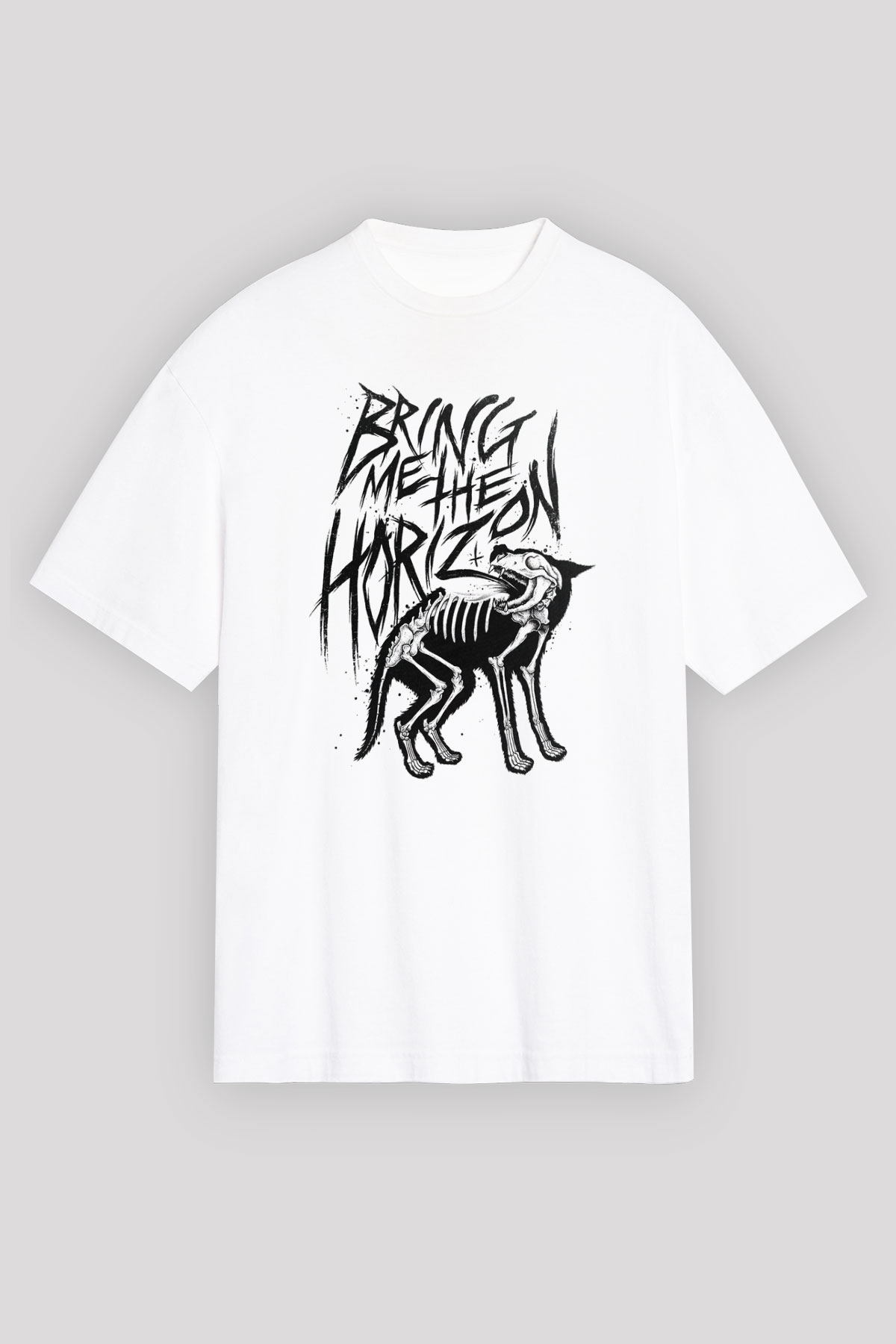 Bring Me the Horizon Beyaz Unisex Oversize Tişört T-Shirt