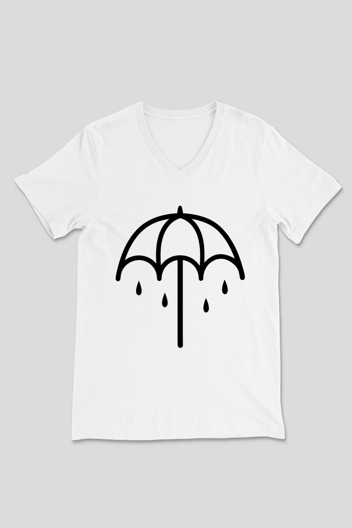 Bring Me the Horizon Beyaz Unisex V Yaka Tişört T-Shirt