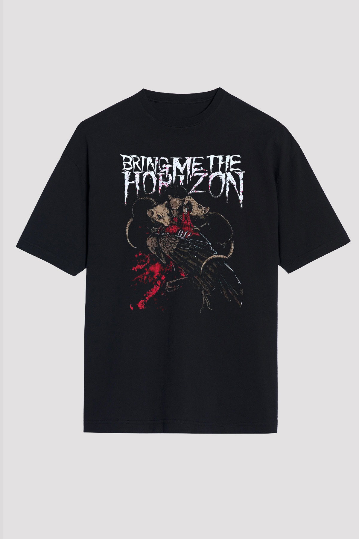 Bring Me the Horizon Siyah Unisex Oversize Tişört T-Shirt