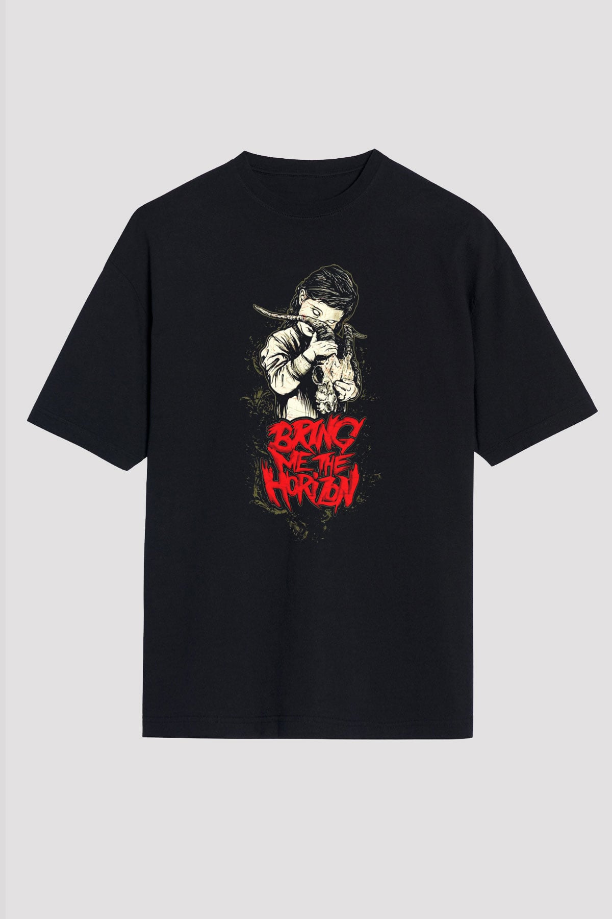Bring Me the Horizon Siyah Unisex Oversize Tişört T-Shirt