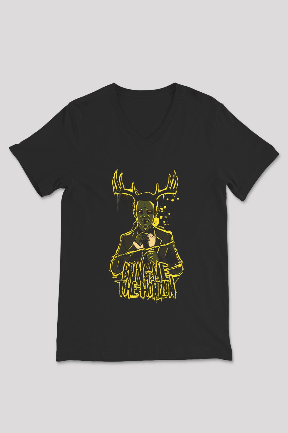 Bring Me the Horizon Siyah Unisex V Yaka Tişört