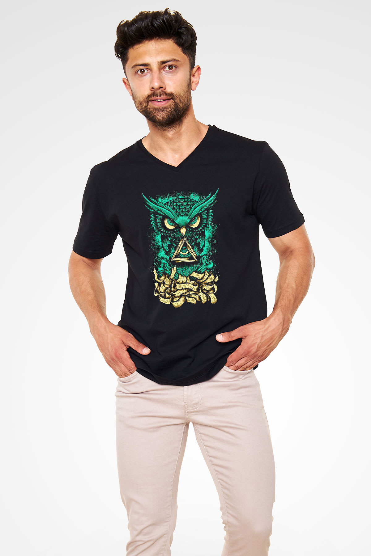 Bring Me the Horizon Siyah Unisex V Yaka Tişört T-Shirt