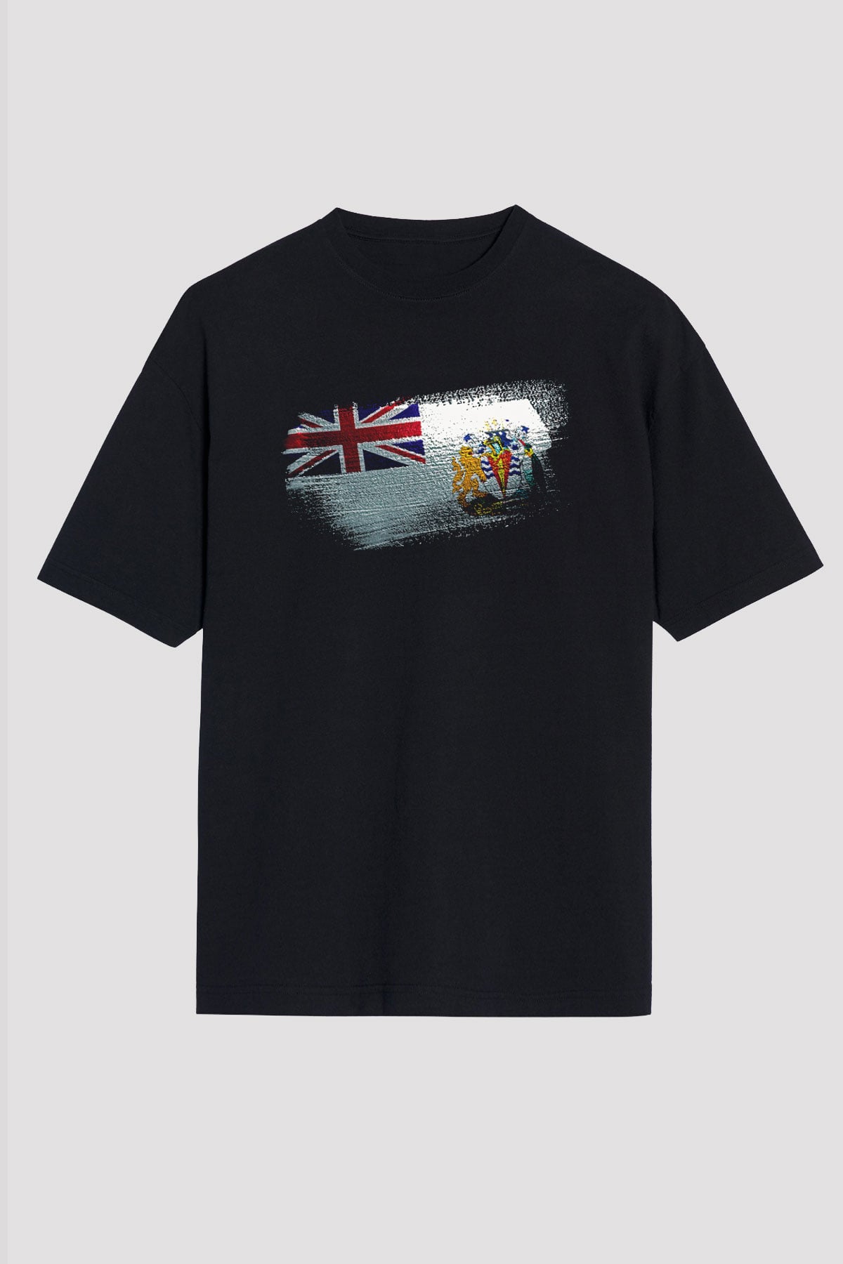 Britanya Antarktika Toprakları - British Antarctic Territory Bayrağı Baskılı Unisex Siyah Oversize Tişört