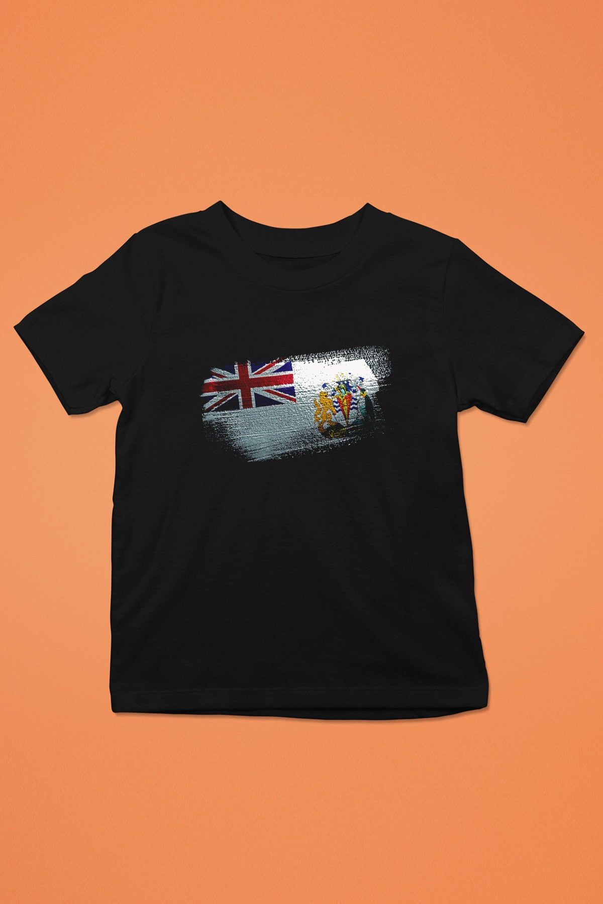 Britanya Antarktika Toprakları - British Antarctic Territory Bayrağı Baskılı Unisex Siyah Çocuk Tişörtü