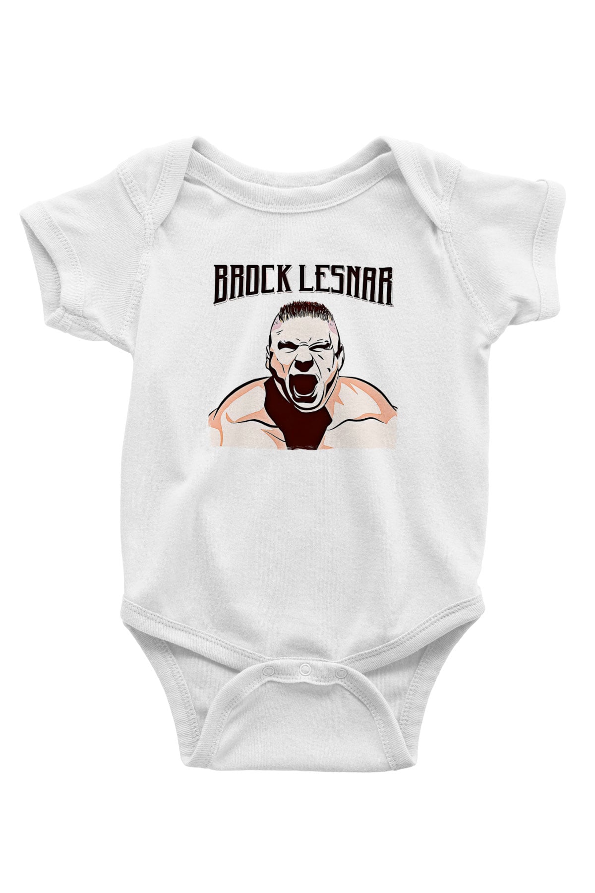 Brock Lesnar Baskılı Beyaz Unisex Bebek Body - Zıbın