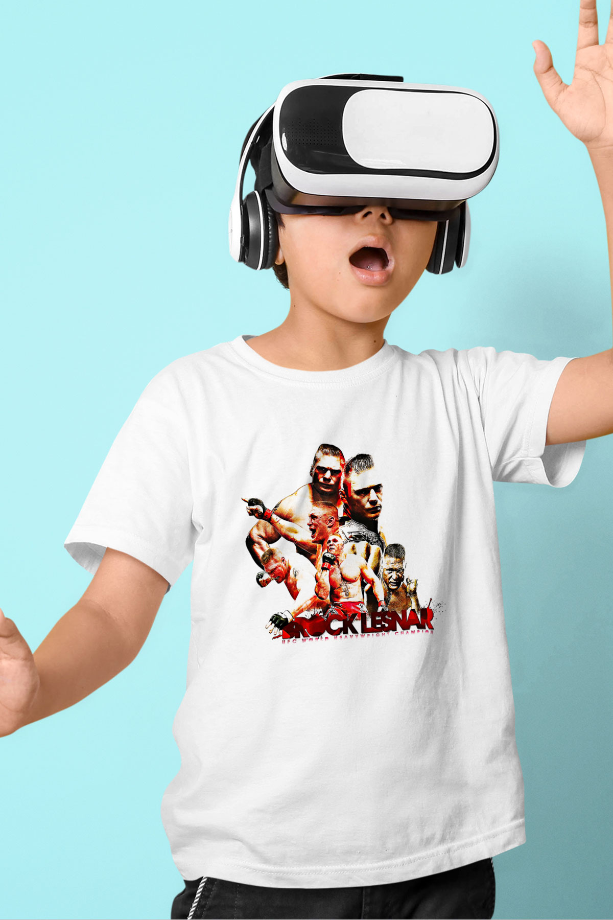 Brock Lesnar Baskılı Beyaz Unisex Beyaz Çocuk Tişört - Tshirt
