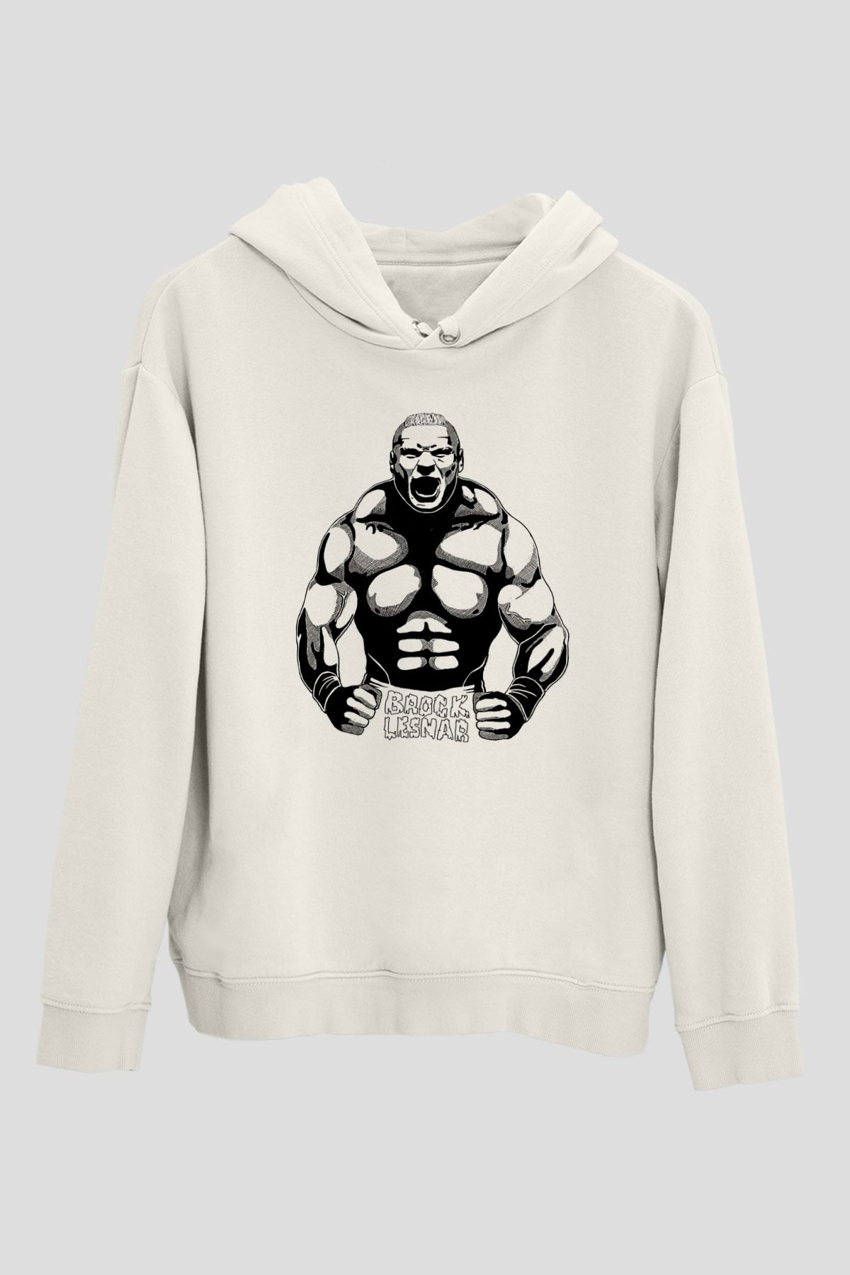 Brock Lesnar Baskılı Beyaz Unisex Hoodie