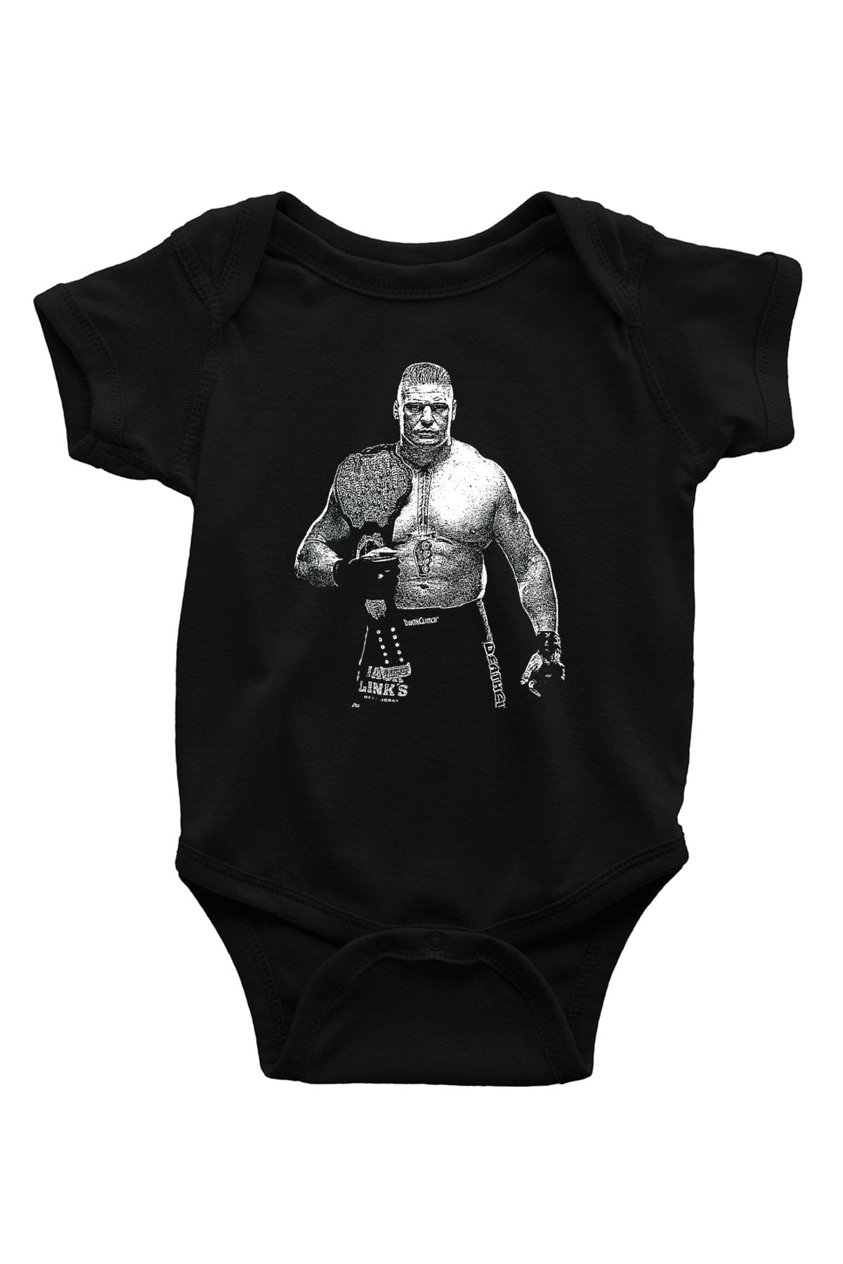 Brock Lesnar Baskılı Unisex Siyah Bebek Body - Zıbın