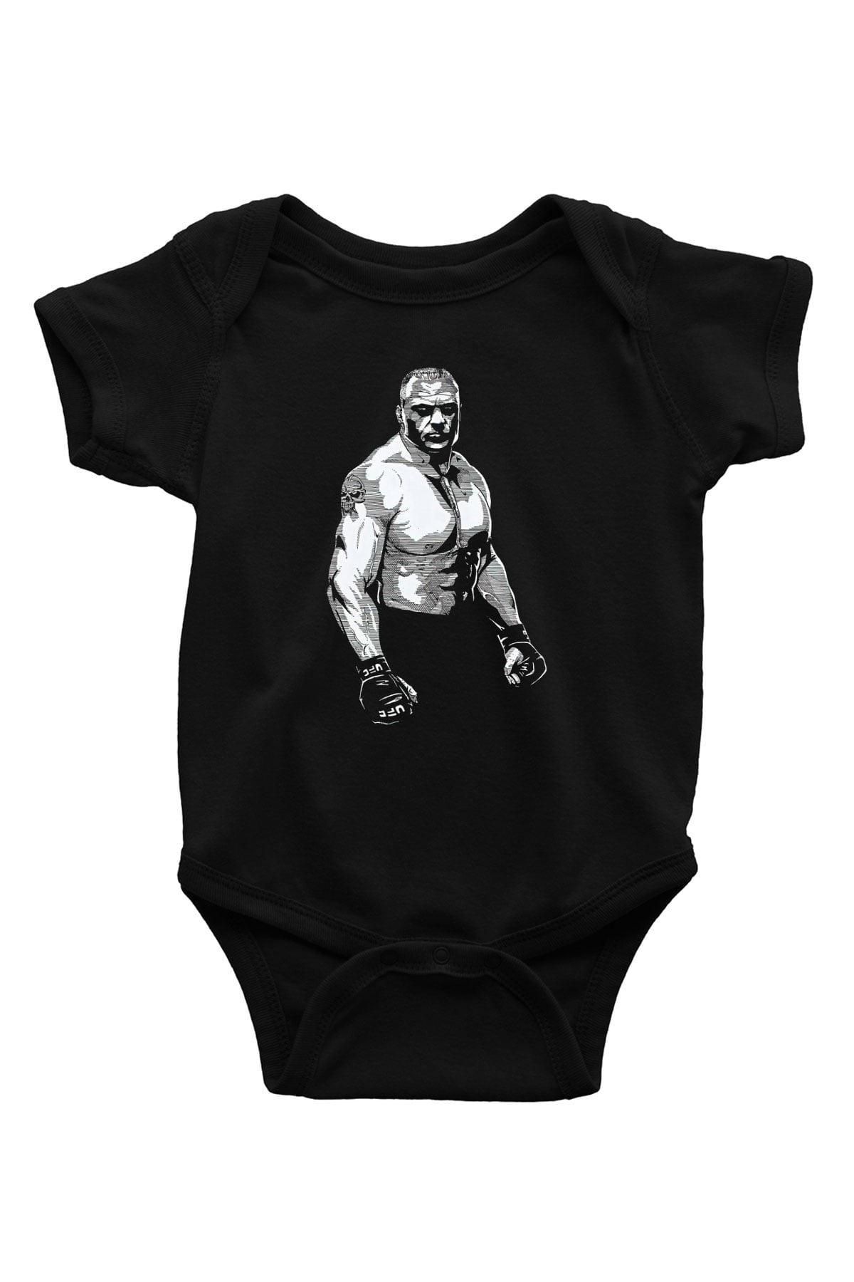 Brock Lesnar Baskılı Unisex Siyah Bebek Body - Zıbın